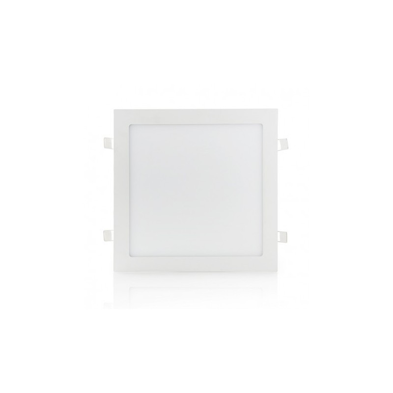 Faro faretto led pannello quadrato acciaio slim 24w ip20 da incasso a molla luce bianca fredda 6500k