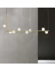 Lampadario sospensione 8 sfere attacco G9 bolle trasparenti in vetro metallo oro design moderno