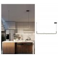 Lampadario sospensione 21w lineare orizzontale design minimal moderno nero luce led bianco calda