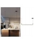 Lampadario sospensione 21w lineare orizzontale design minimal moderno nero luce led bianco calda