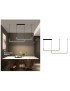 Lampadario sospensione 42w lineare orizzontale design minimal moderno nero luce led bianco calda