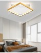 Plafoniera led 30w quadrata oro design moderno lampadario da soffitto luce bianco naturale