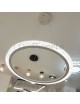 Lampadario a sospensione led 36w cerchio anello effetto cristallo con telecomando moderno circolare bianco oro nero