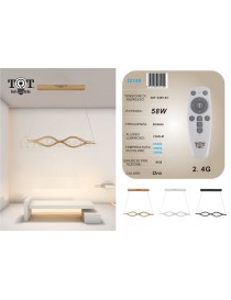 Lampadario a sospensione led 58W onda infinito con telecomando cristallo ondulato design moderno oro nero bianco