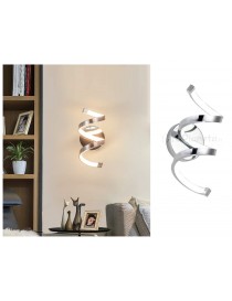 Applique da parete spirale ed 15W design moderno argento lampada muro camera luce naturale bianco