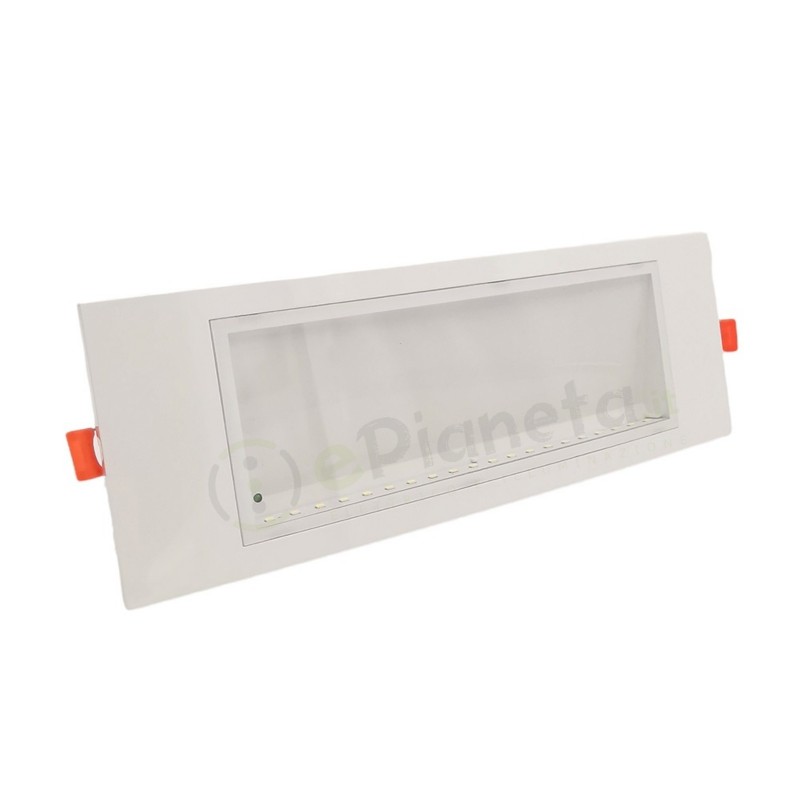 Lampada di emergenza luce led da incasso per cartongesso controsoffitto plafoniera slim bianco parete