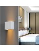 Applique da parete led attacco G9 in gesso lampada quadrata moderno bianco verniciabile luce sopra e sotto