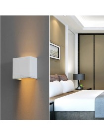 Applique da parete led attacco G9 in gesso lampada quadrata moderno bianco verniciabile luce sopra e sotto