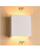 Applique da parete led attacco G9 in gesso lampada quadrata moderno bianco verniciabile luce sopra e sotto