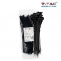 V-TAC Confezione da 100 fascette stringicavo autobloccanti in nylon nero fermacavi per cablaggi