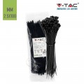 V-TAC Confezione da 100 fascette 2.5 x 100 mm stringicavo autobloccanti in nylon nere fermacavi per cablaggi
