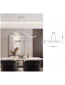 Lampadario sospeso led 28w spirale intrecciato design moderno bianco orizzontale luce bianca naturale per camera soggiorno