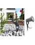 Faretto led segnapasso attacco GU10 faro da esterno orientabile IP65 grigio con picchetto per giardino vialetti