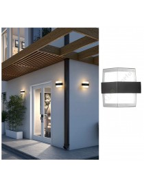 Applique da parete nero 14w doppia luce led sopra e sotto lampada rettangolare da esterno impermeabile