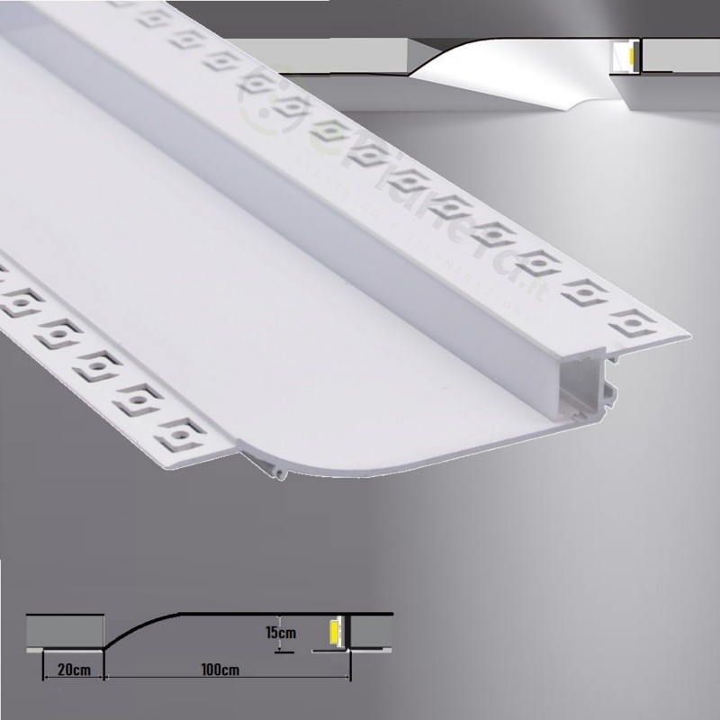 Profilo per cartongesso luce soffusa emissione laterale