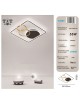 Plafoniera led 55w quadrato con cerchi nero oro lampada da soffitto design moderno luce per camera soggiorno cucina