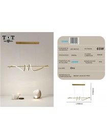 Lampadario a sospensione led 65W oro spirale ondulato luce vortice orizzontale per camera cucina soggiorno