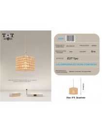 Lampadario sospeso cubo con cristalli lampada luce led attacco grande E27 oro argento quadrato per camera cucina soggiorno