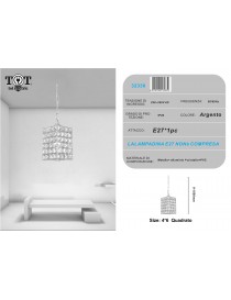 Lampadario sospeso rettangolare con cristalli lampada geometrico luce led attacco E27 oro argento per camera cucina soggiorno 
