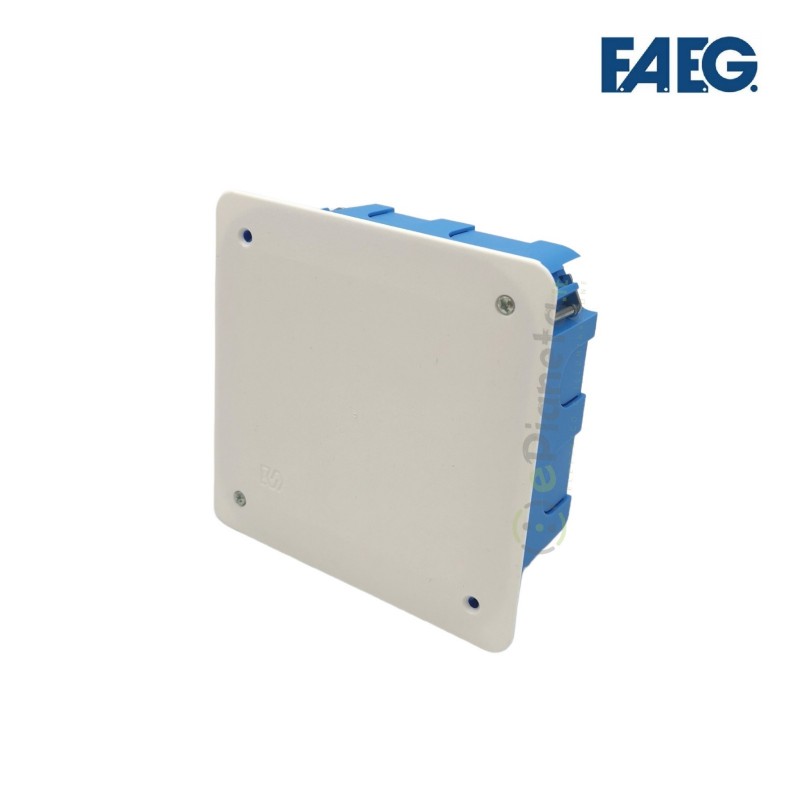 Scatola cassetta di derivazione 105x105x50 da incasso per cartongesso con coperchio quadrata per collegamenti elettrici