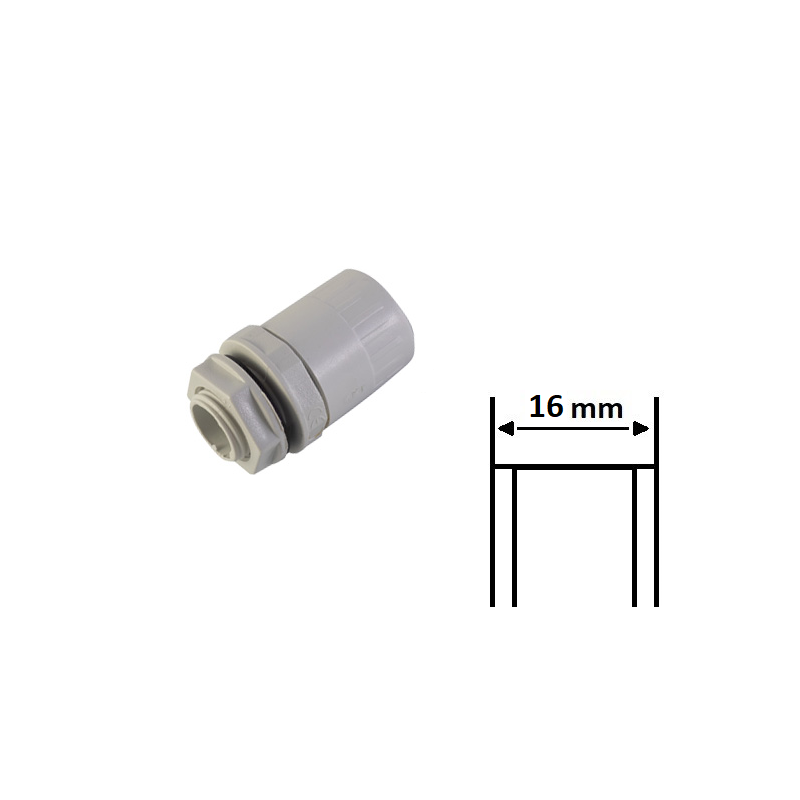 Raccordo tubo rigido scatola passo metrico tenuta stagna Ø 16 20 25 32 mm IP65 in PVC grigio collegamento cassetta