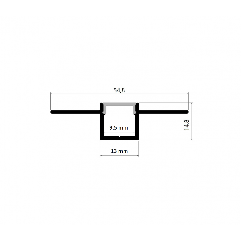 Profilo alluminio opaco 2mt incasso scomparsa cartongesso per strip striscia led