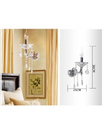 Applique da parete con cristalli in vetro singola luce led E14 lampada lume muro design classico argento oro