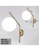 Applique da parete con sfera in vetro E27 metallo oro lampada design moderno minimal