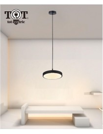 Lampadario a sospensione led 40W nero cerchio tondo design moderno minimal