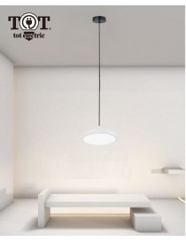 Lampadario a sospensione led 40W bianco cerchio tondo design moderno minimal