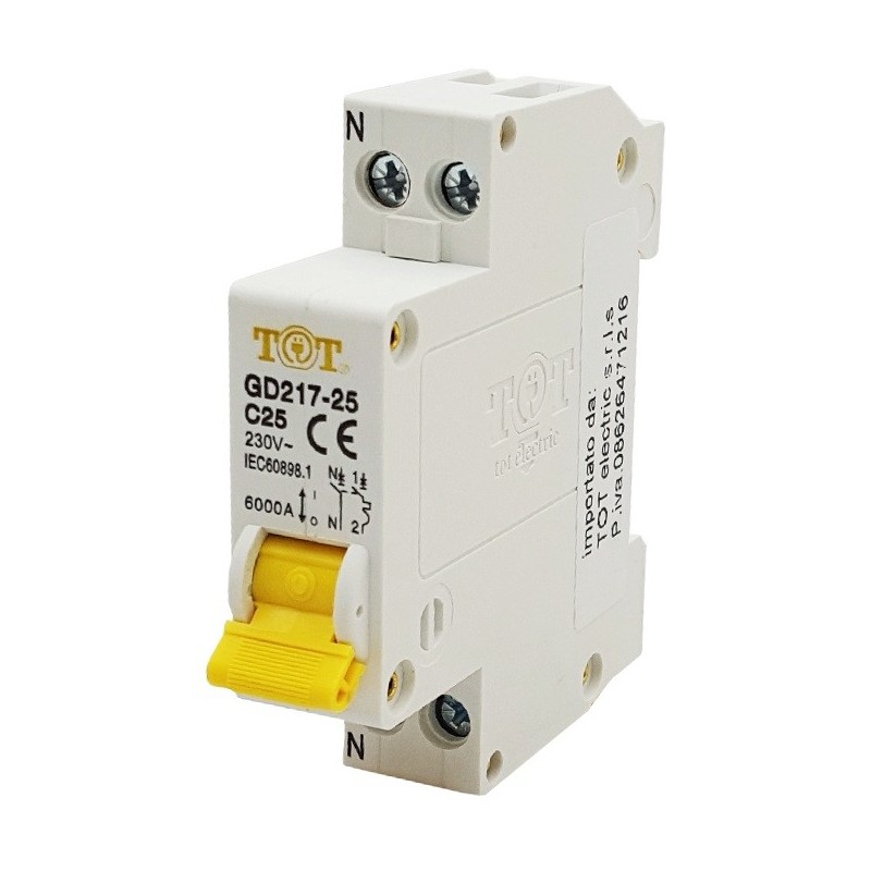 Interruttore differenziale automatico 1P+N 6 kA 1 modulo 6 10 16 20 25 32 40A ampere