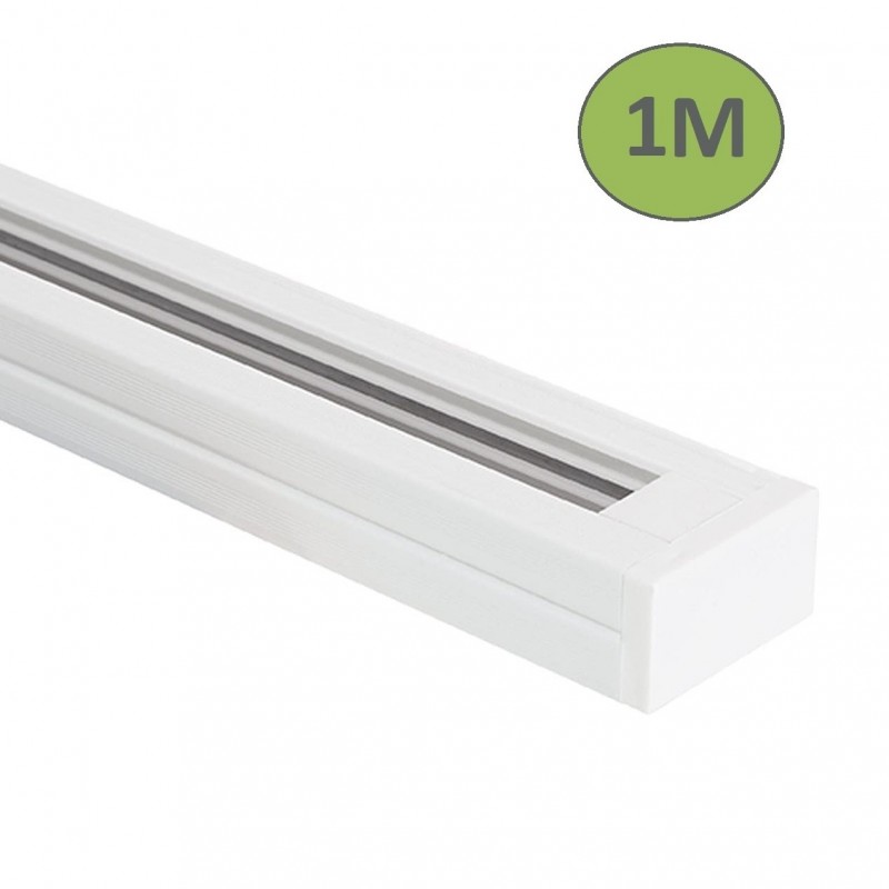 Binario monofase elettrico per faro faretti led pista guida track bianco nero 1 m 2 metri 220 V