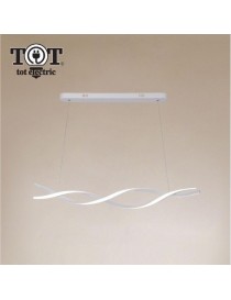 Lampadario a sospensione led 48W bianco spirale ondulato luce vortice orizzontale per camera cucina soggiorno