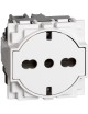 Bticino Living Now Presa shuko flat bianca+bipasso standard tedesco e italiano 2P+T 10/16 A KW4140A16F