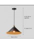 Lampadario industry coppa a campana D.25cm in metallo nero interno oro design moderno vintage