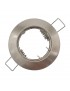 Portafaretto tondo acciaio argento spazzolato fisso da incasso cartongesso per lampadine GU10 MR16