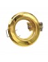 Portafaretto tondo oro lucido fisso da incasso soffitto cartongesso per lampadine GU10 MR16