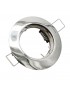 Portafaretto tondo acciaio cromato argento lucido fisso da incasso cartongesso per lampadina led GU10 MR16