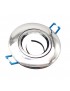 Portafaretto tondo argento lucido orientabile da incasso cartongesso per lampadine led GU10 MR16
