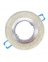 Portafaretto tondo in vetro oro fisso da incasso cartongesso per lampadine GU10 MR16