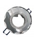 Portafaretto tondo in vetro argento specchio modanato fisso da incasso cartongesso per lampadine GU10