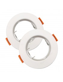 X2 Portafaretto tondo bianco fisso da incasso cartongesso per lampadine GU10 MR16 design ultraslim in pc