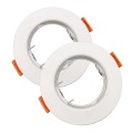 X2 Portafaretto tondo bianco fisso da incasso cartongesso per lampadine GU10 MR16 design ultraslim in pc