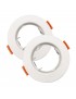 X2 Portafaretto tondo bianco fisso da incasso cartongesso per lampadine GU10 MR16 design ultraslim in pc