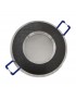Portafaretto tondo impermeabile nero da incasso cartongesso IP44 bagno per lampadine led GU10 MR16
