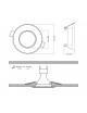 Portafaretto tondo impermeabile argento satinato da incasso cartongesso IP44 bagno per lampadine led GU10 MR16