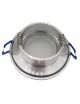 Portafaretto tondo impermeabile argento satinato da incasso cartongesso IP44 bagno per lampadine led GU10 MR16