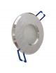 Portafaretto tondo impermeabile argento satinato da incasso cartongesso IP44 bagno per lampadine led GU10 MR16
