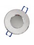 Portafaretto tondo impermeabile argento satinato da incasso cartongesso IP44 bagno per lampadine led GU10 MR16