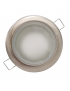 Portafaretto tondo impermeabile argento nickel incasso cartongesso IP44 bagno per lampadine led GU10 MR16